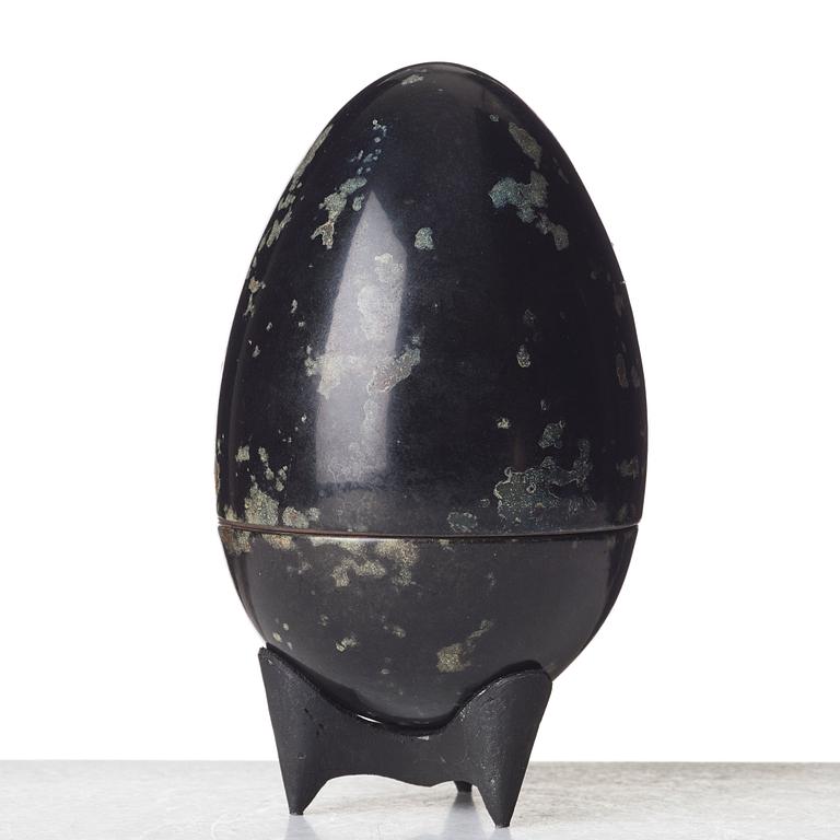 Hans Hedberg, a faience sculpture of an egg, Biot, France.