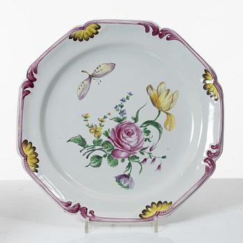 A pair of Rococo style plates, Veuve Perrin style, France, 20th Century.
