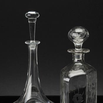 KARAFFER, 4 st, glas, 1900-tal,