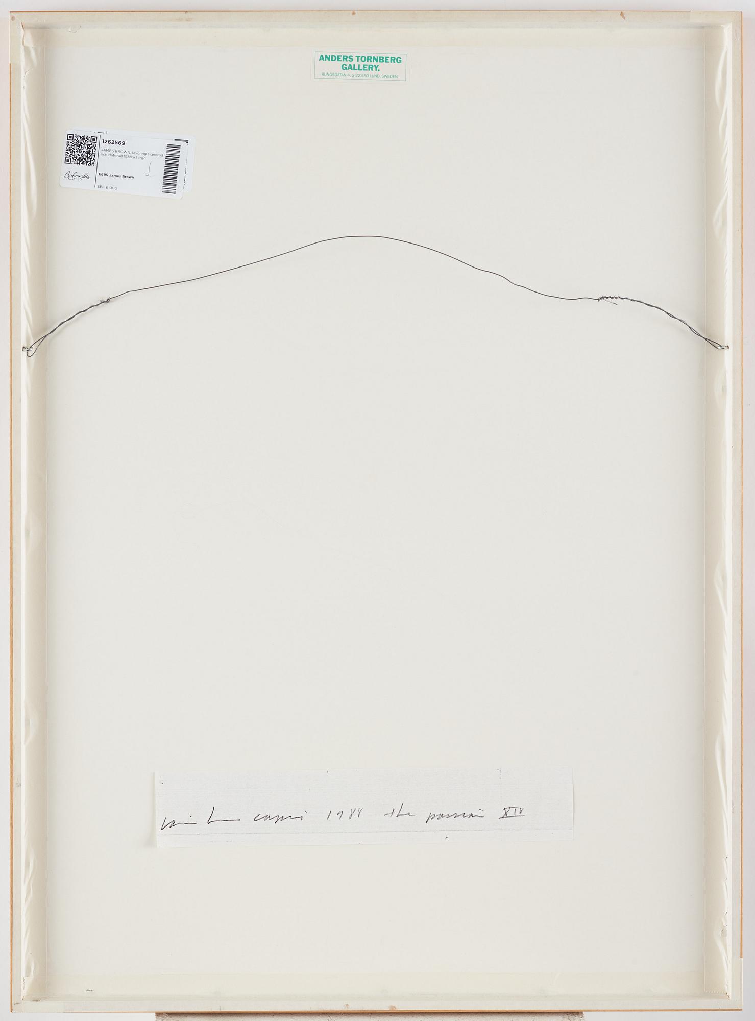 JAMES BROWN, drawing signed and dated 1988 on verso.