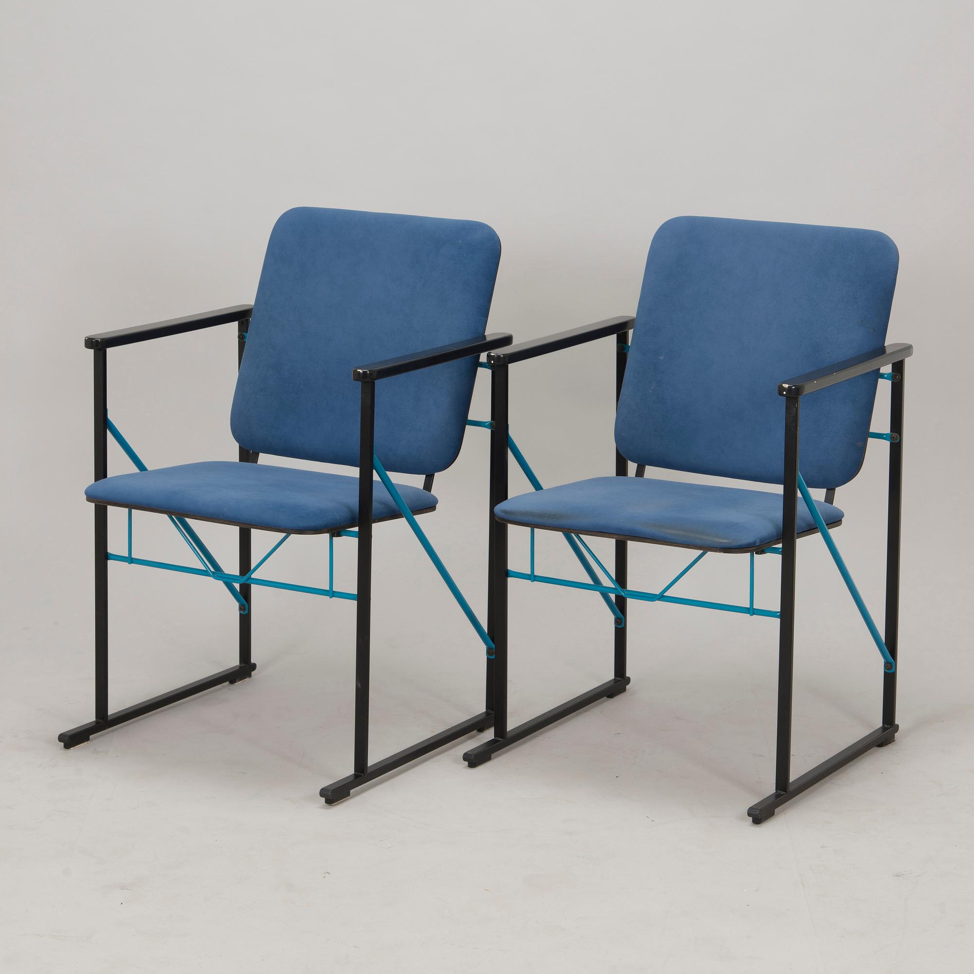 Yrjö Kukkapuro, nojatuoleja, 4 kpl, malli A-502, Avarte, 1900-luvun loppu.