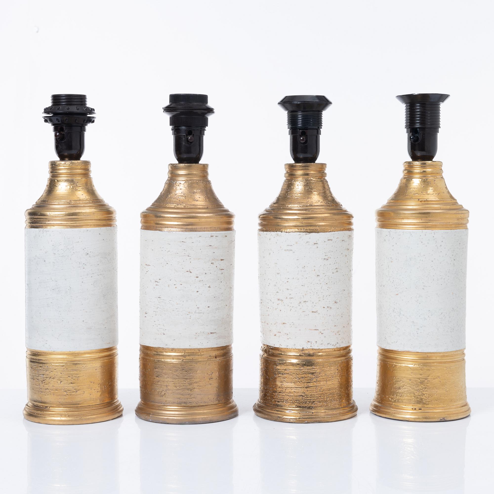 Bordslampor, 4 st, Bitossi för Bergboms, 1900-talets andra hälft.