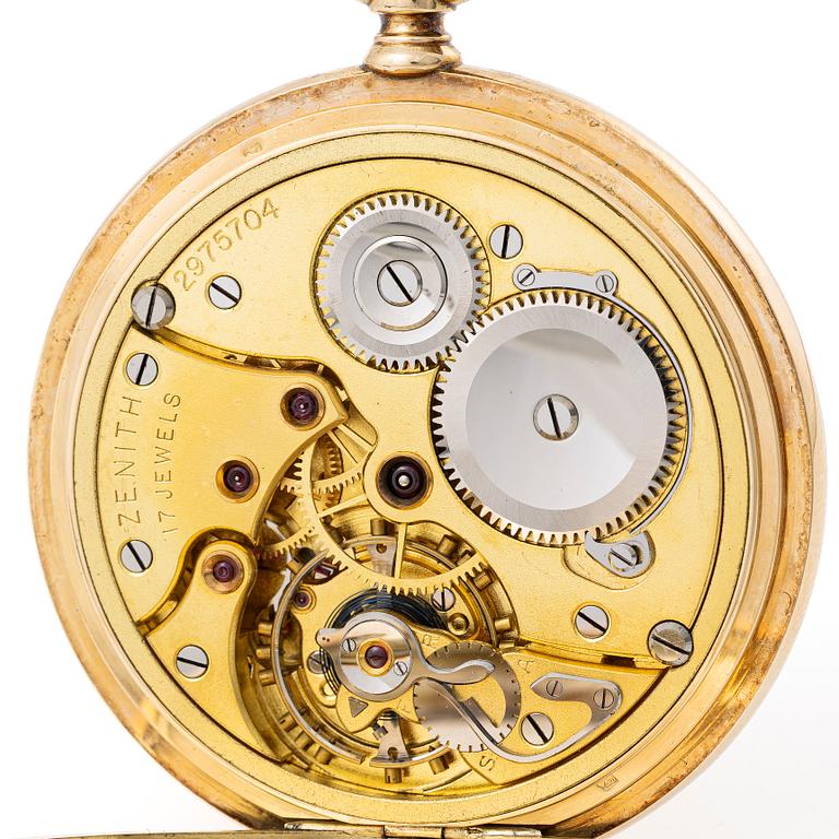 Zenith, hunter-case pocket watch, 52 mm.
