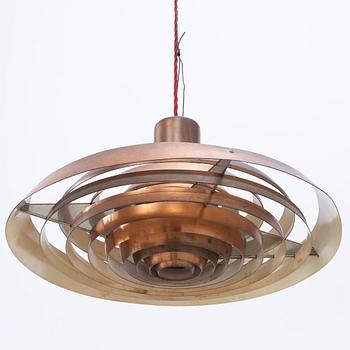 Poul Henningsen, a copper ceiling lamp "PH Tallerken", Louis Poulsen Denmark, second half of the 20th century.