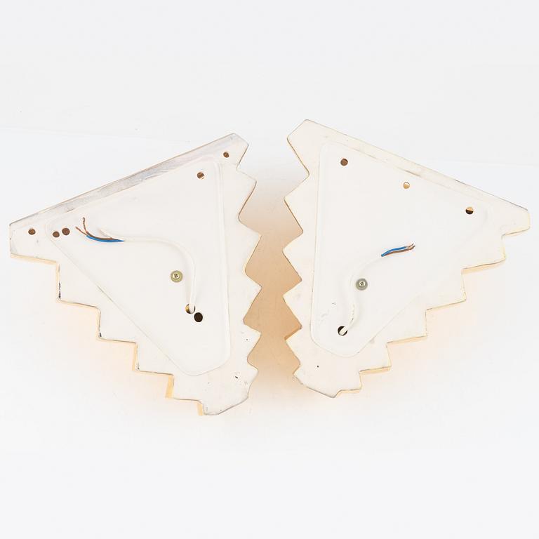 Louis Drimmer, a pair of wall lamps, France, later part of the 20th century.