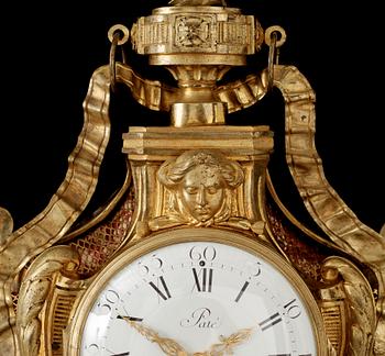 A Louis XVI late 18th century gilt bronze wall-clock signed "Paté A PARIS".