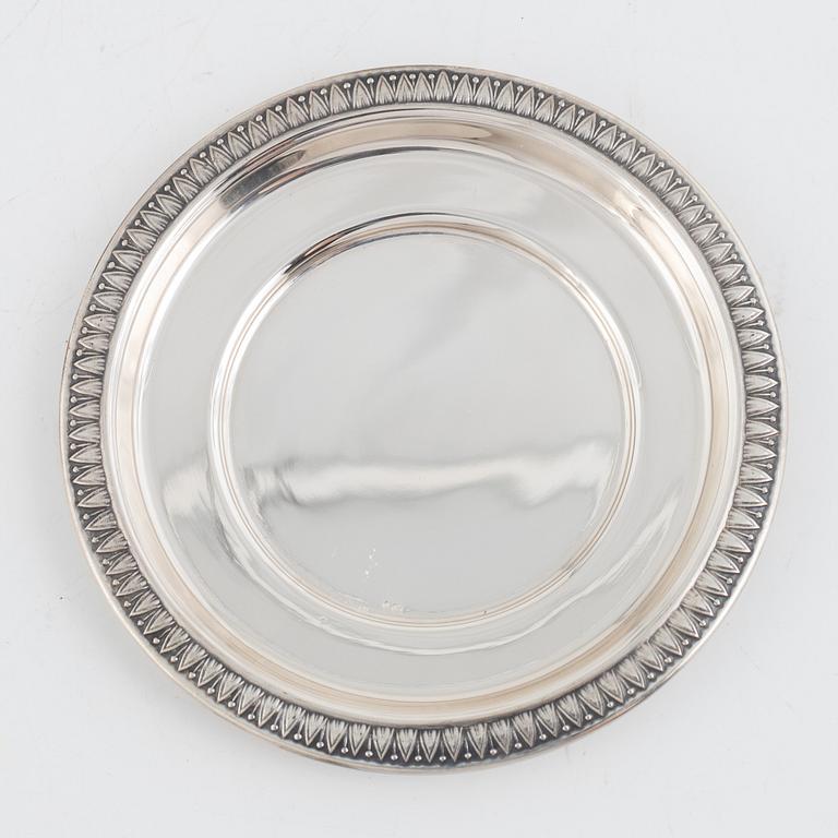 Temuggar, 8 st, silver och glas, Tyskland, troligtvis 1900-talets mitt.