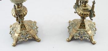 KANDELABRAR, 1 par, brons, 1800-talets andra hälft.