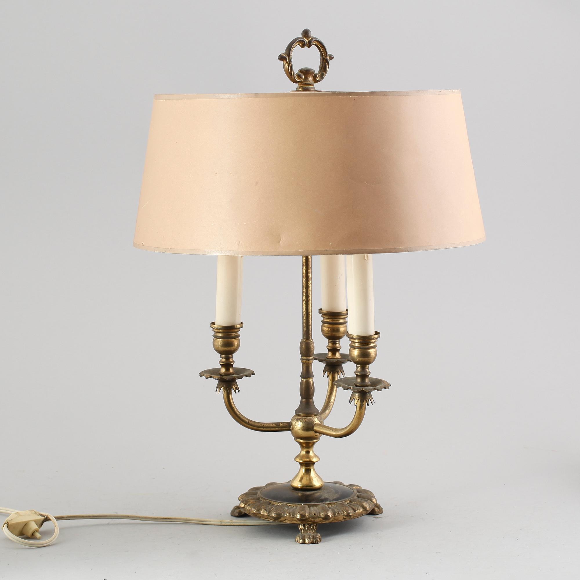 BORDSLAMPA, mässing, 1900-talets mitt.