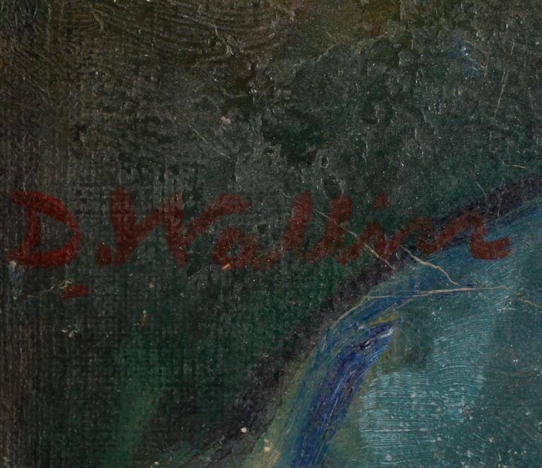 DAVID WALLIN, olja på pannå, sign o dat Svenshyttan 1914.