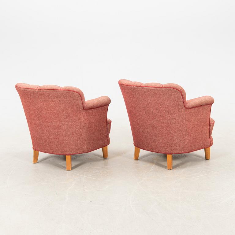 Armchairs a pair Swedish Modern 1940s.