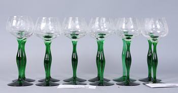 VITVINSGLAS, 12 st, Kosta, 1900-tal.