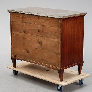 A late gustavian chest of drawers, ca 1800.