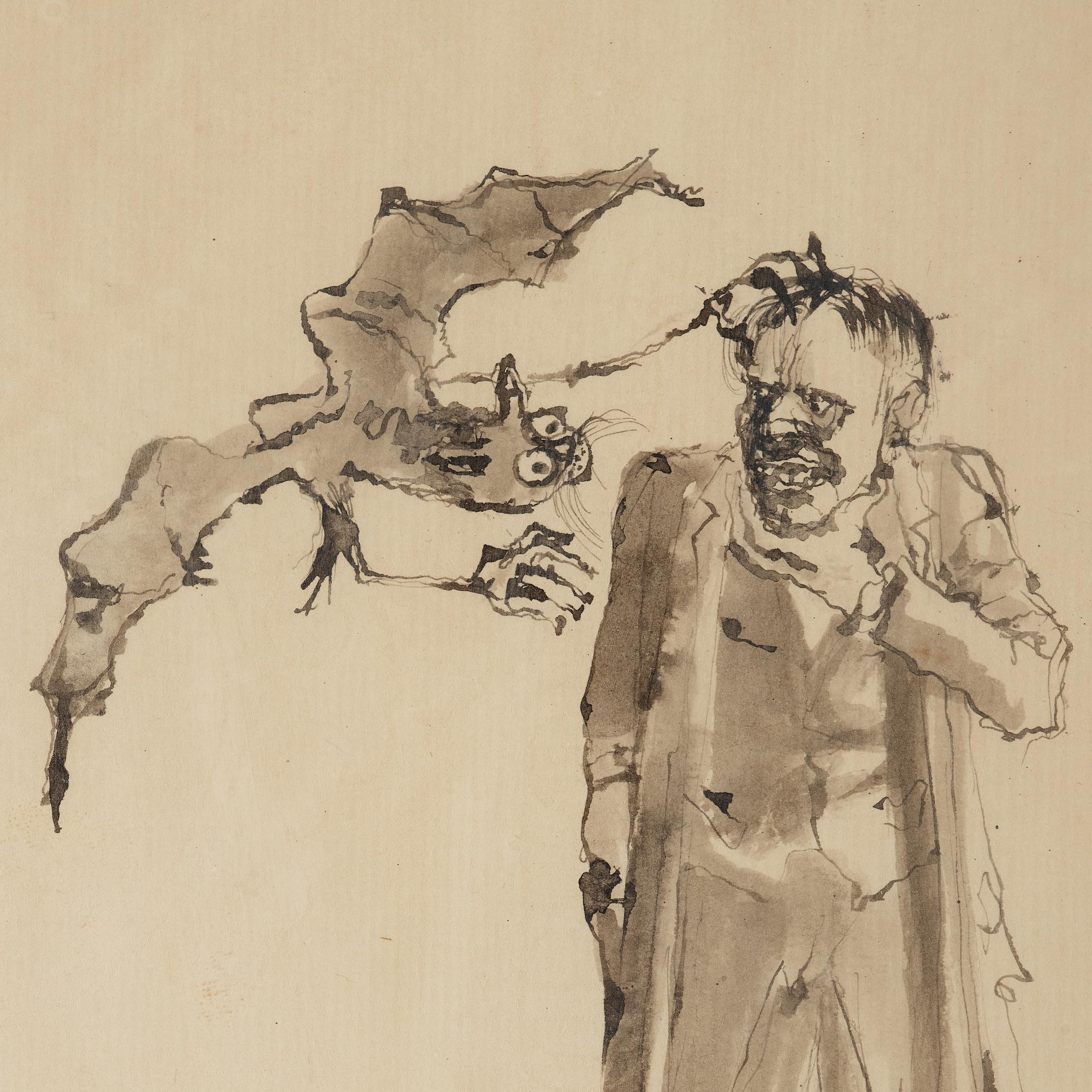 Axel Fridell, indian ink and wash, signed.