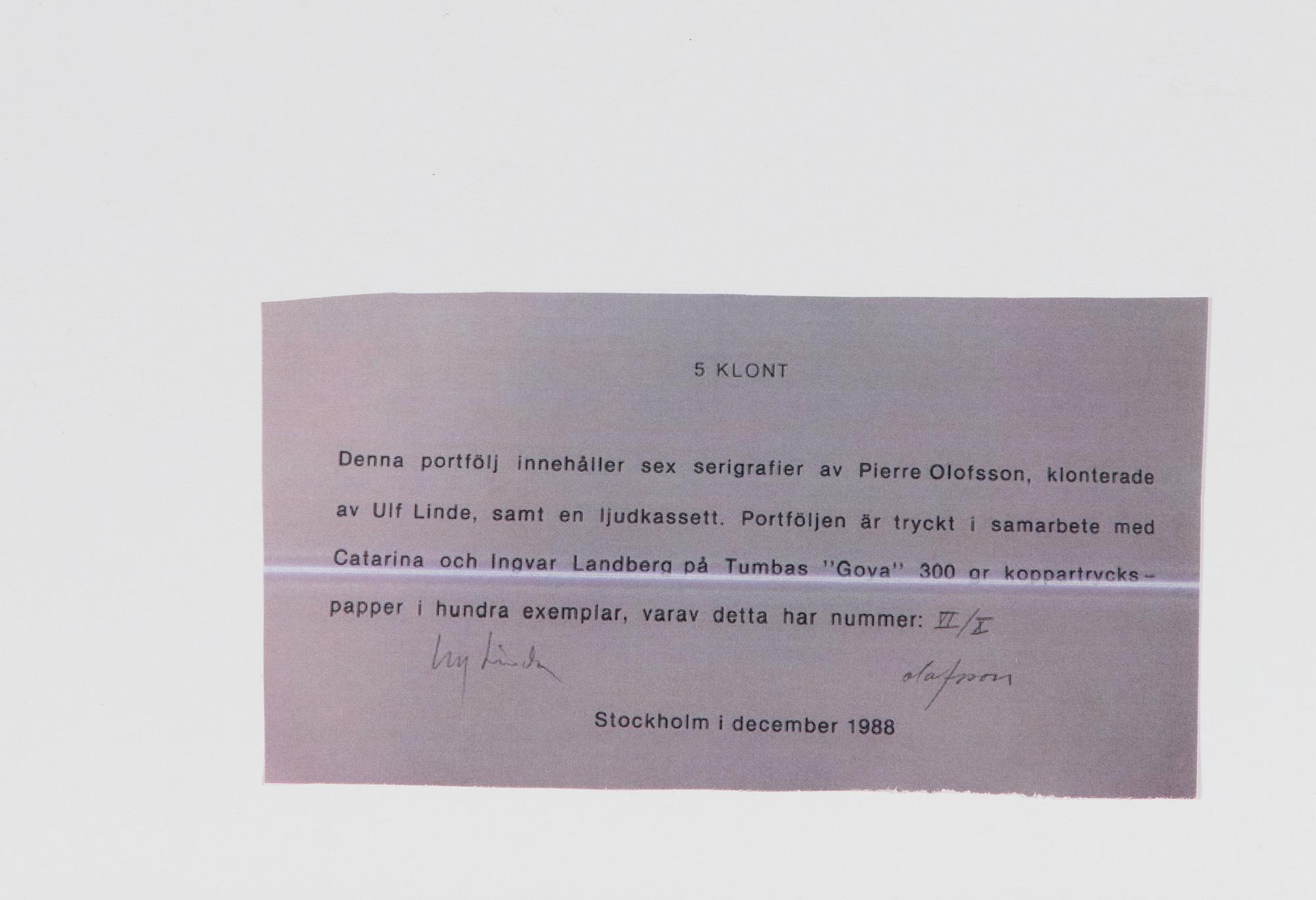 Pierre Olofsson, "5 Klont".