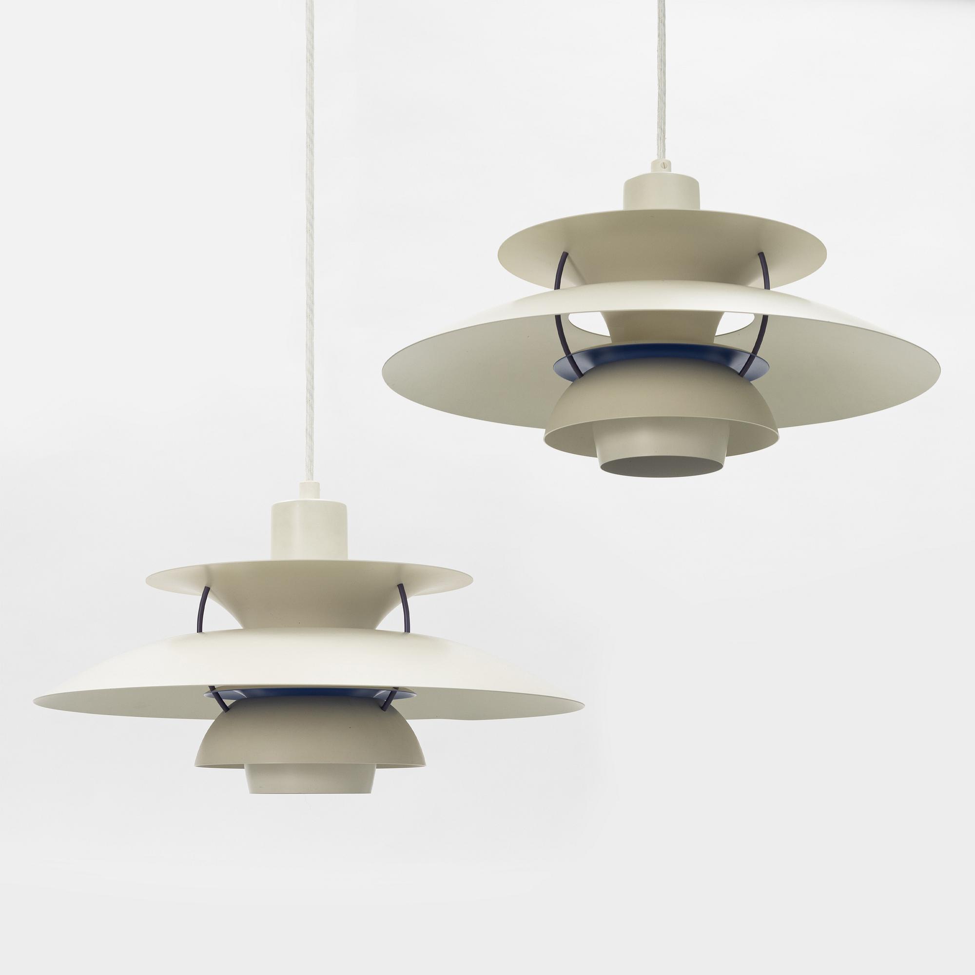 Poul Henningsen, a pair of 'PH-5' ceiling lights, Louis Poulsen, Denmark.