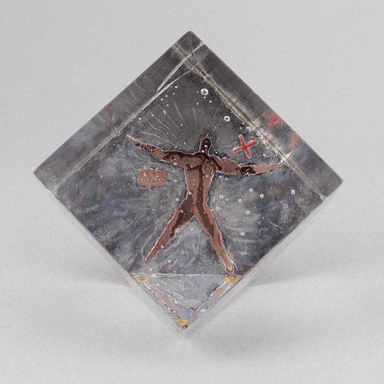 Bertil Vallien, two glass sculptures, Kosta Boda.