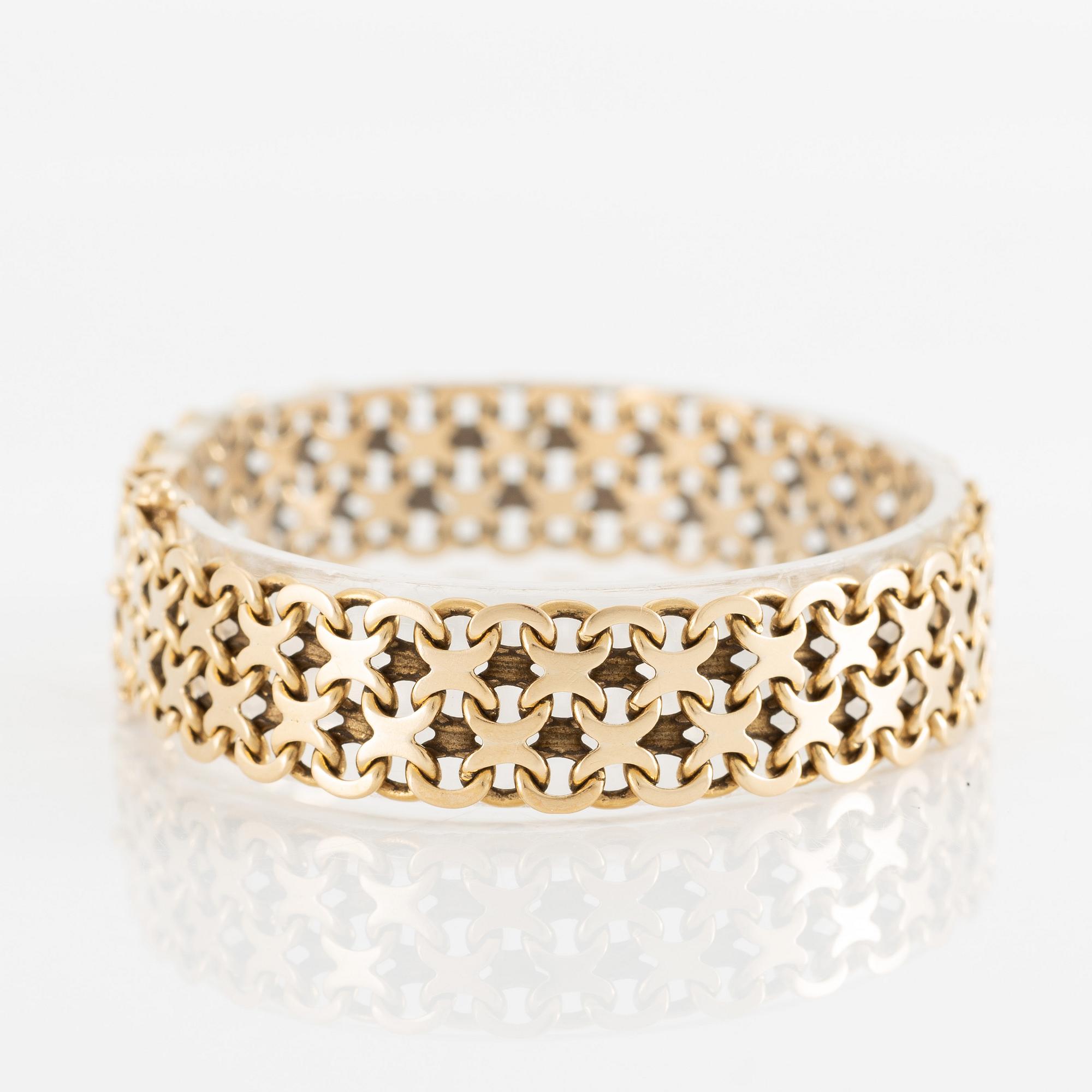 Armband 18K guld, X-länk.