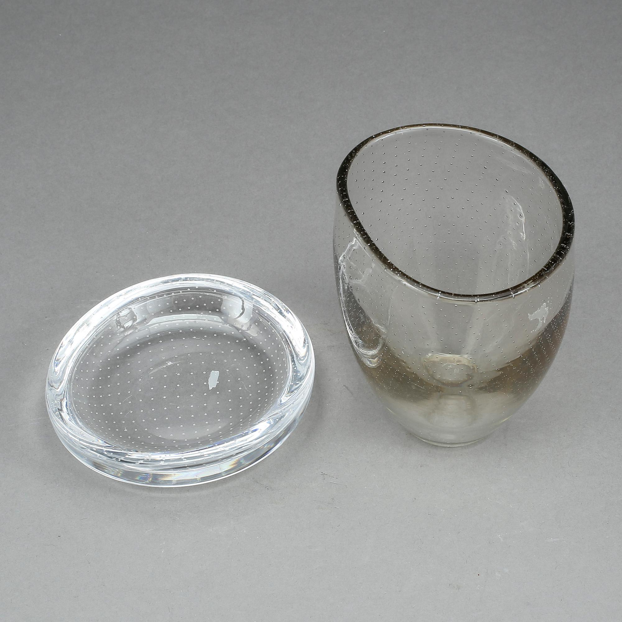 VAS SAMT SKÅL, glas, Gunnel Nyman, Notsjö, en signerad med syrapenna.