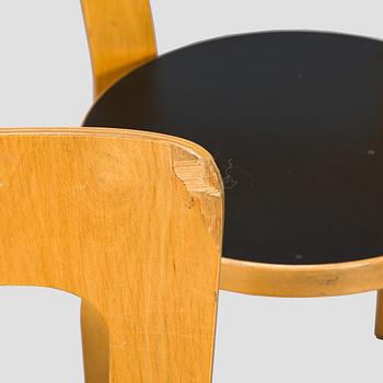Alvar Aalto, tuoleja 6 kpl, malli 66, Artek, 1900-luvun loppu.