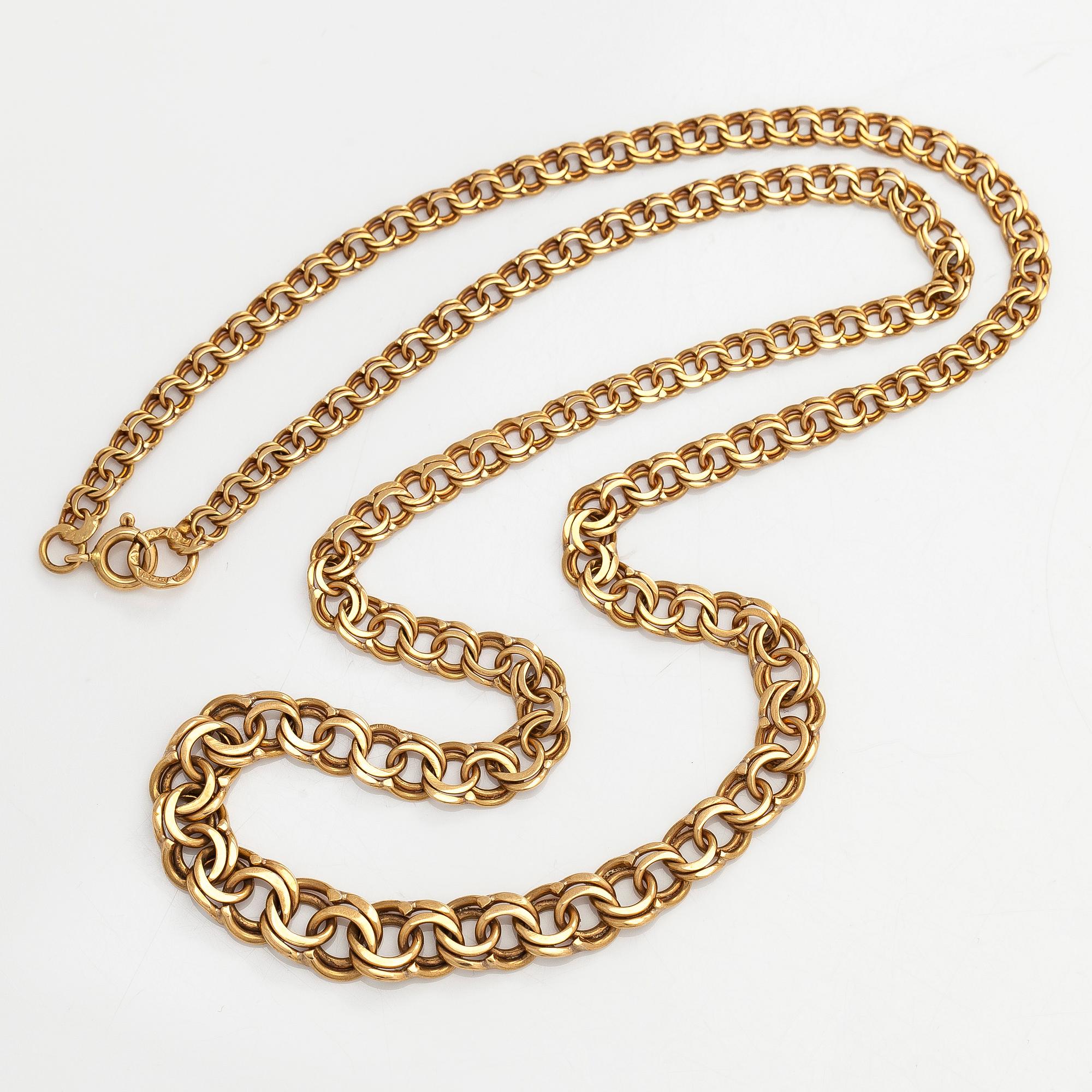 Kaulaketju, 18K kultaa, Bismarck-lenkki.