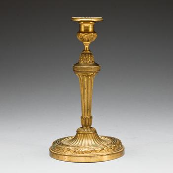 LJUSSTAKE, mässing. Louis XVI-stil. Sekelskiftet 1900.