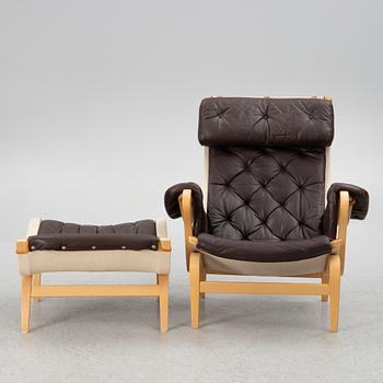 Bruno Mathsson, a 'Pernilla' armchair with ottoman, Dux.