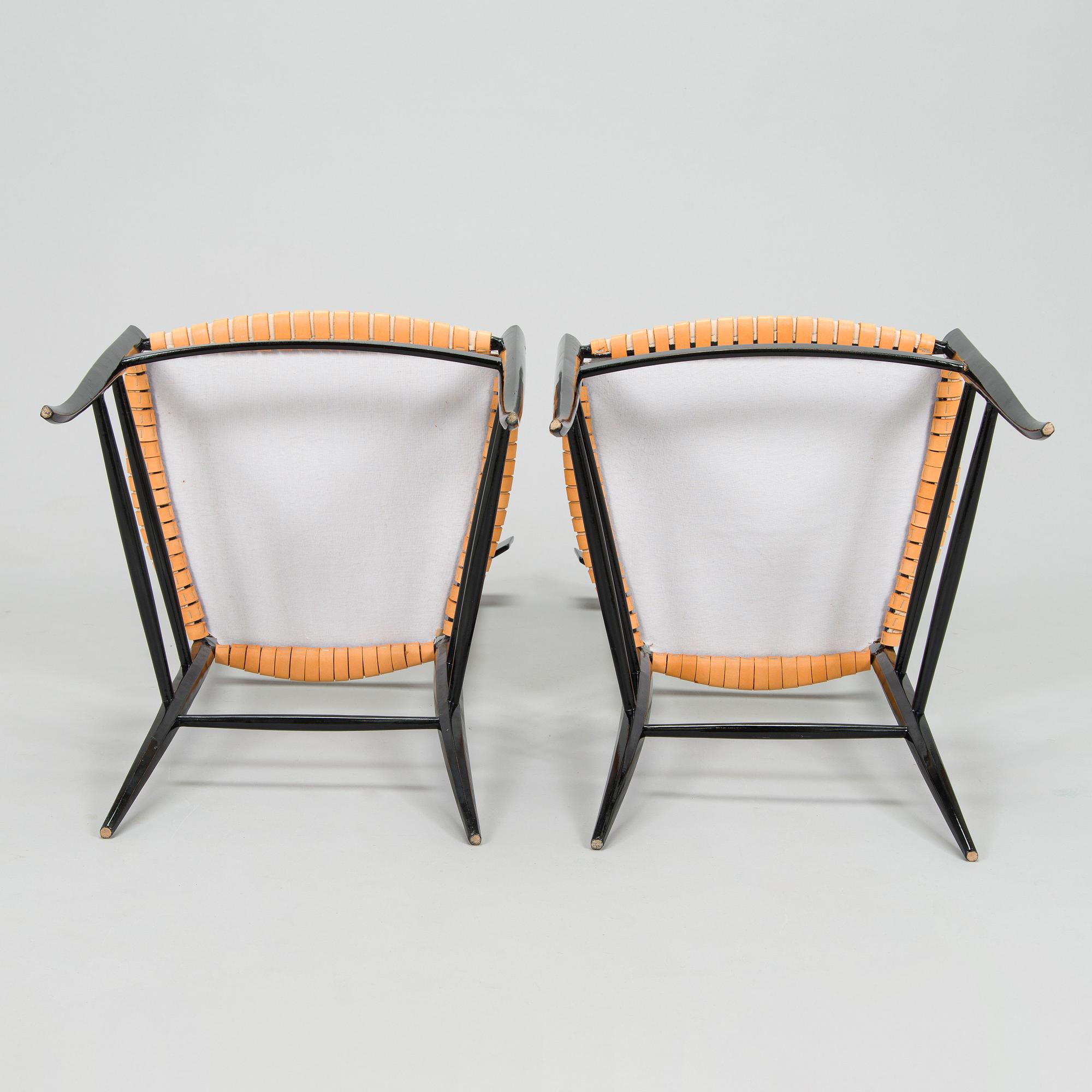 A pair of 1950's chairs in Chiavari-style, Italy.