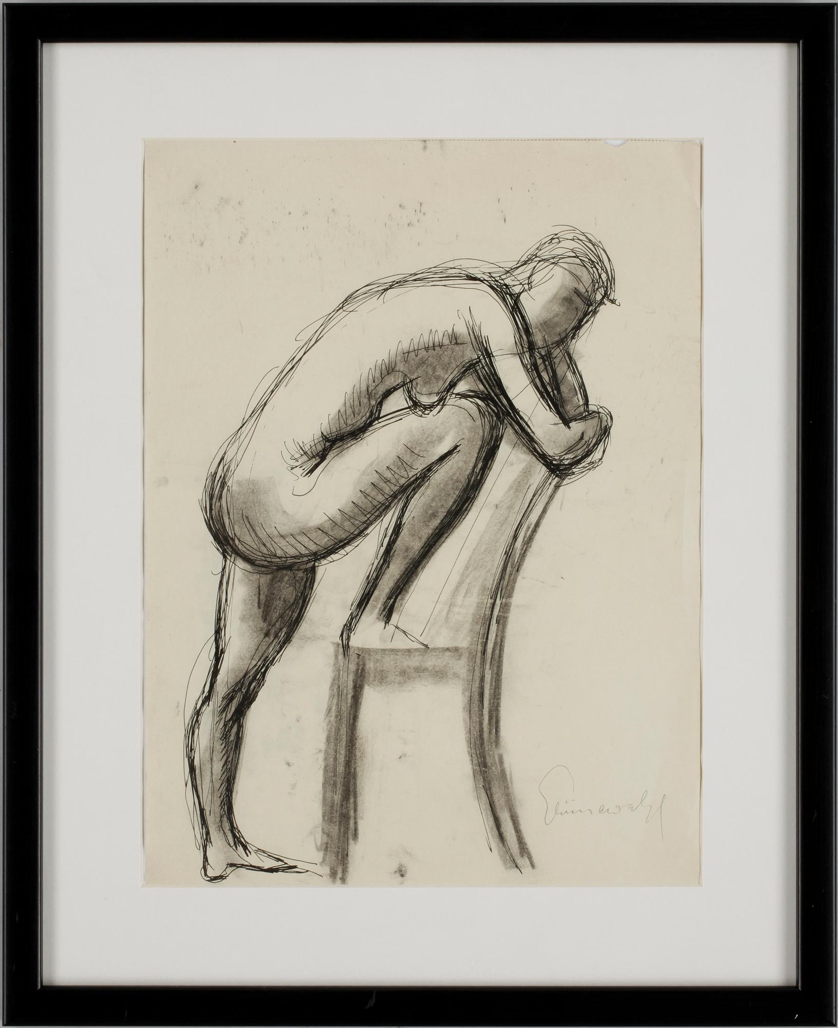 ISAAC GRÜNEWALD, teckning, sign.