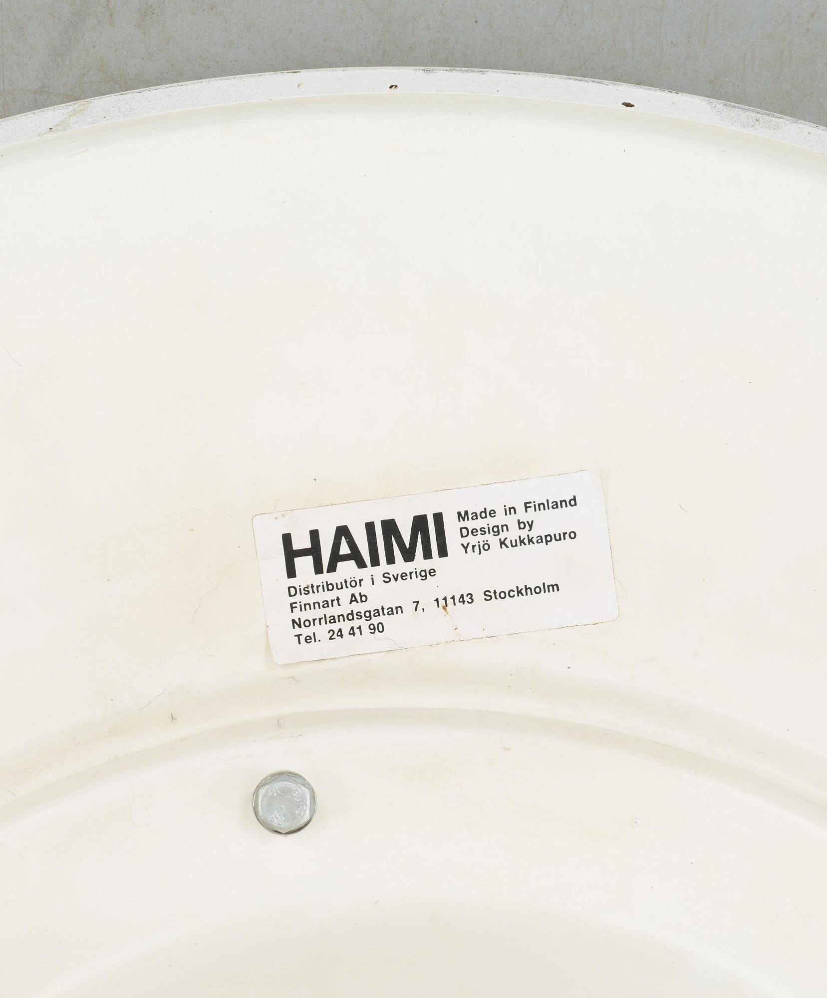 A Yrjö Kukkapuro 'Karuselli' easy chair and a 'Saturnus' table, Haimi, Finland 1960-70's.