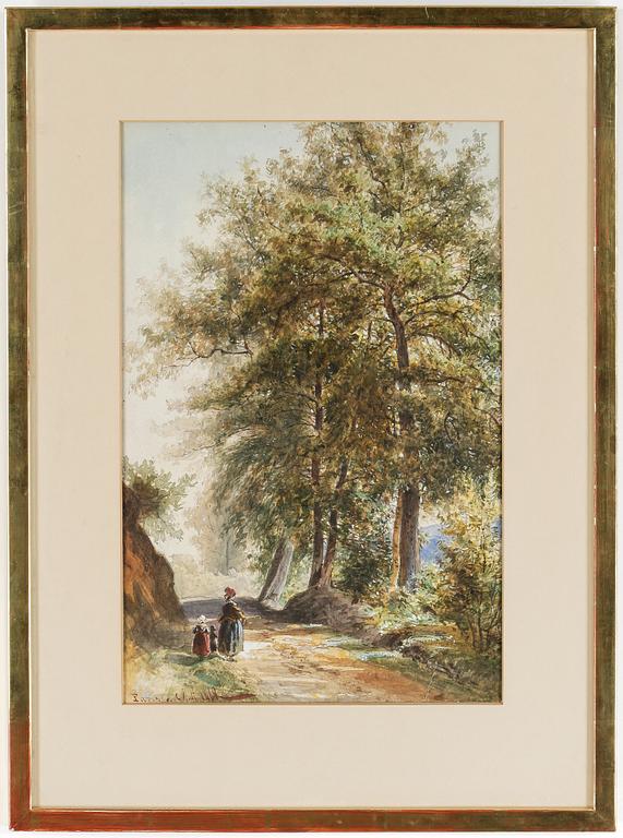 OKÄND KONSTNÄR, akvarell, ej signerad, daterad Paris 1864.