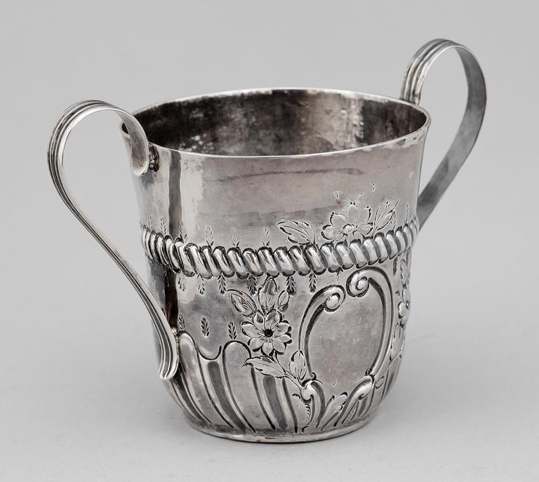 BÄGARE, silver, Thomas Woodhouse, London, England, 1780. Vikt ca 96 g.
