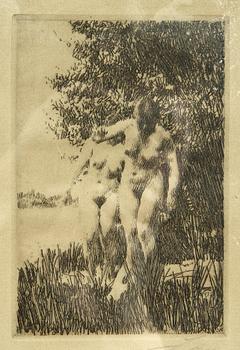 ANDERS ZORN, etsning, sign, utförd 1917.