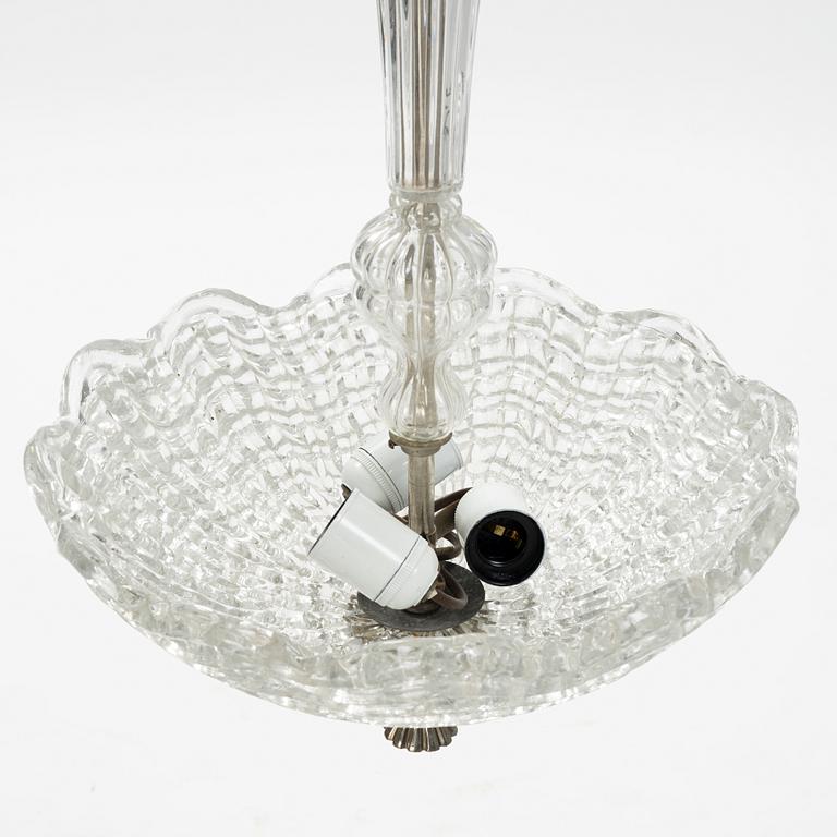 An Orrefors glass ceiling light, mid 20th Century.