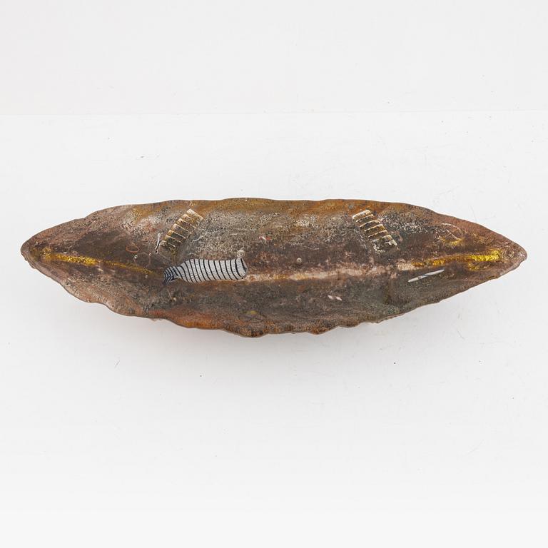 Bertil Vallien, a unique sand-cast glass sculpture of a boat, probably for Kosta Boda, Sweden.