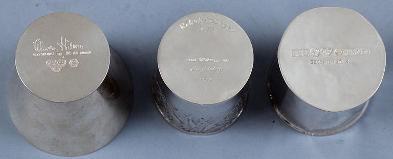 PARTI SILVER, bl a Wiwen Nilsson och George Jensen, 9 delar. Vikt tot ca 600 g.