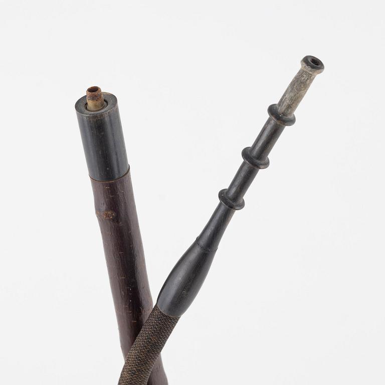 A pipe stand and two pipes, second half of the 19th century.