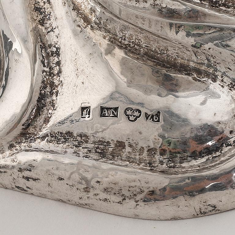 A Swedish Art Nouveau Silver Cup Shaped Vase, mark of Anders Nilsson, Lund 1906.