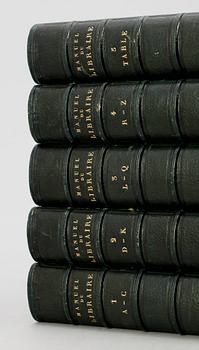 BIBLIOGRAFI, vol I-V, "Manuel du Libraire et de L´amateur de Livres" av J-C. Brunet, Paris 1842-44.