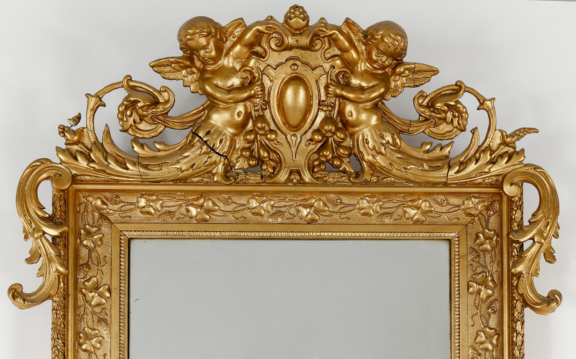 SPEGEL MED KONSOLBORD, nyrenässans, sent 1800-tal.