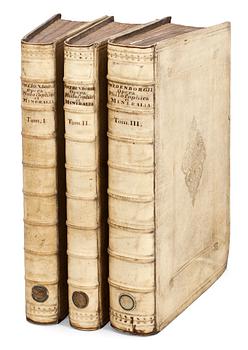 481C. EMANUEL SWEDENBORG 1688-1772. OPERA PHILOSOPHICA ET MINERALIA. 1-3, Dresden och Leipzig 1734.