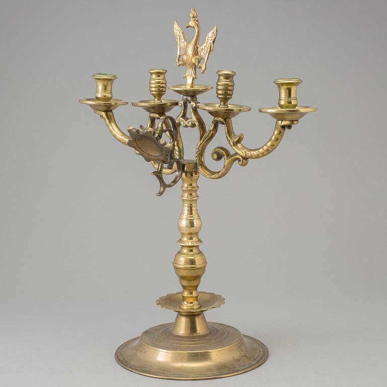 CANDELABRUM, brass, Baroque-style, 19th / 20th century.