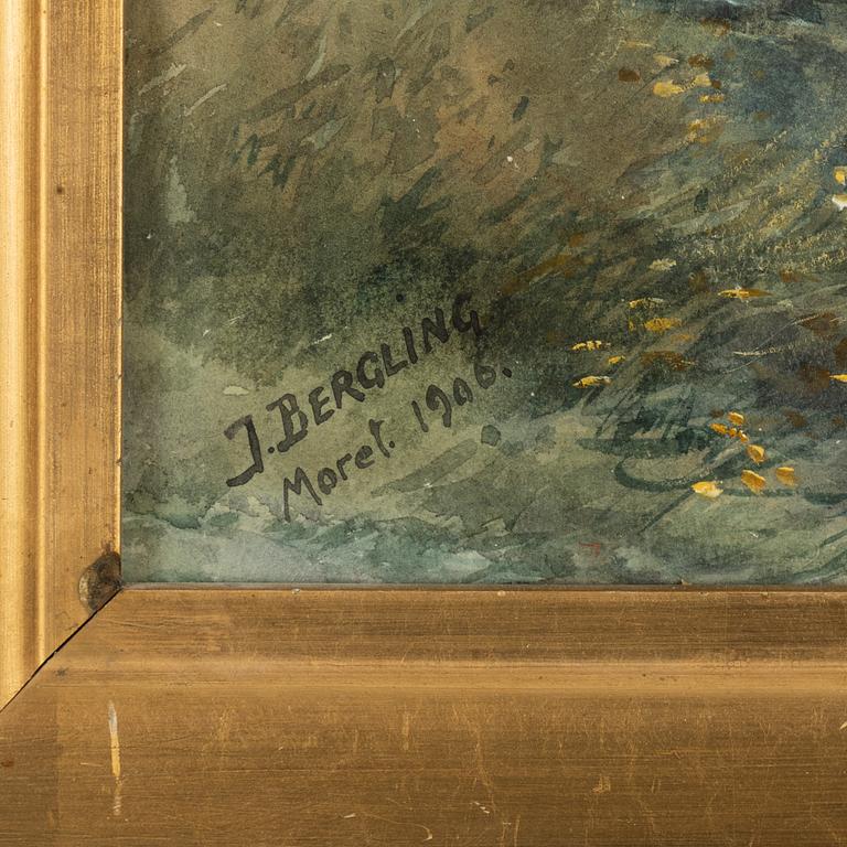 John David Bergling, watercolour, signed and dated Morel 1906.