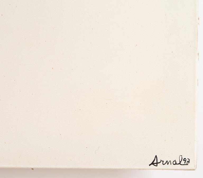 Francois Arnal, mixed media on canvas, signed and dated -93.