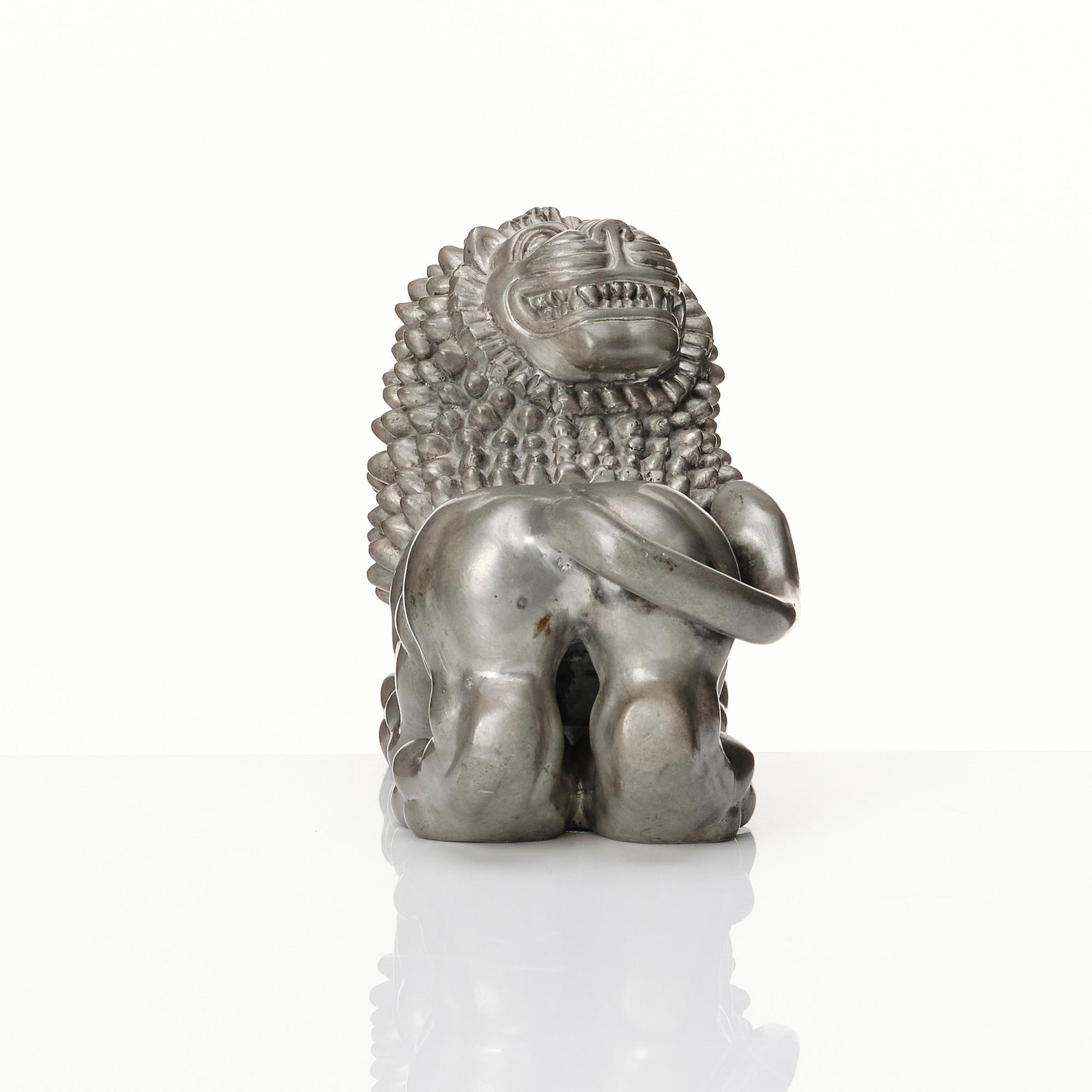 Anna Petrus, a pewter sculpture of a lion, Svenskt Tenn, Stockholm 1952.