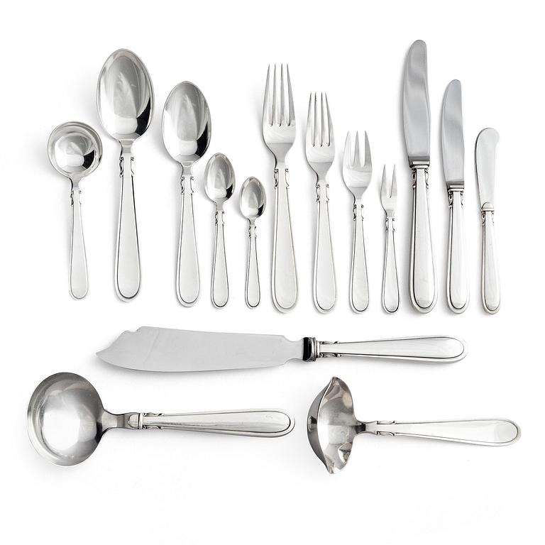 Matsilveruppsättning, 80 delar, sterling silver, modell "Elite", Cohr, 1940-1959, Danmark.