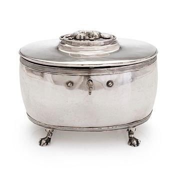 Gustaf Folcker, A silver sugar box, Stockholm 1818.