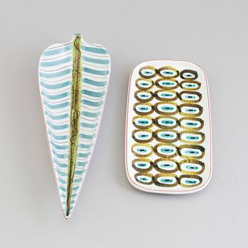 A faience bowl and tray by Stig Lindberg Gustavsberg.