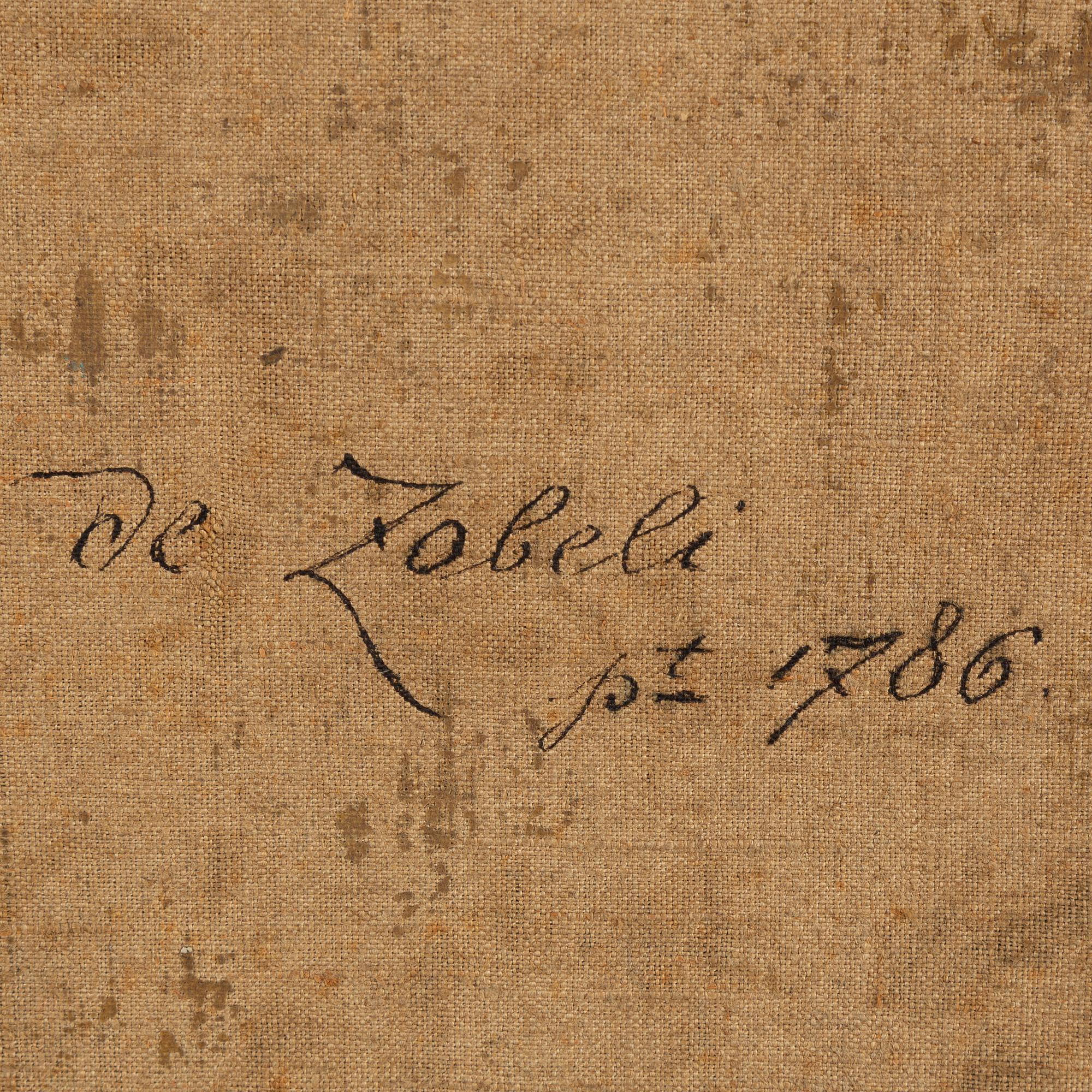UNKNOWN ARTIST, oil on canvas, dated atergo 1786.
