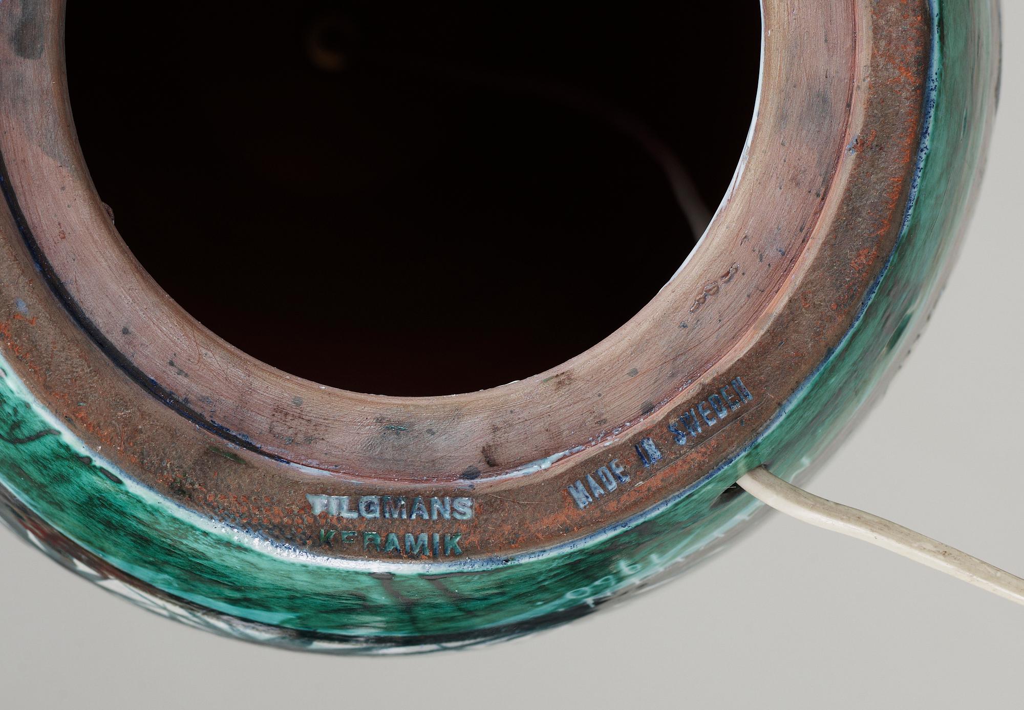 GOLVLAMPA, keramik, Marian Zawadzki, Tilgmans, signerad samt daterad 1960.